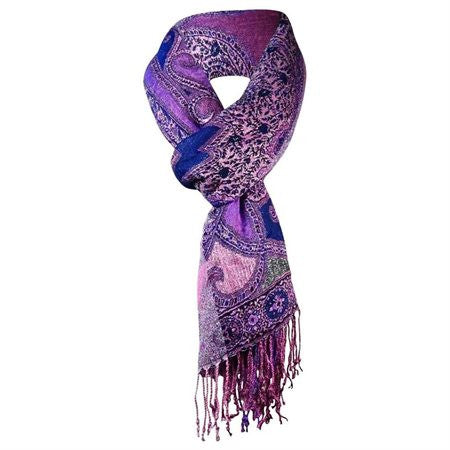 Collection XIIX Women's Paisley Fringe Scarf Black/Multi