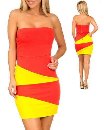 Stylebook Womens Block Strapless Dress Small