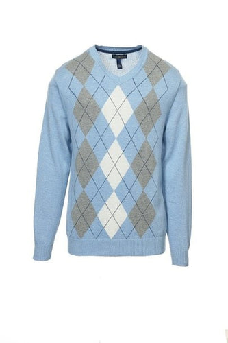 Club Room Men's Argyle V-Neck Sweater Large