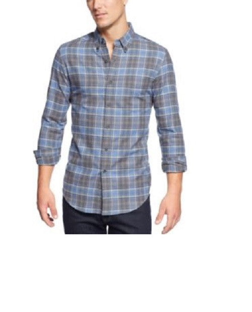 Club Room Mens Button-Front Plaid Flannel Shirt M