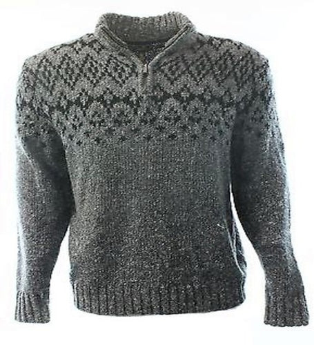 Club Room Charcoal Heather Gray Fair Isle Mens Sweater Large