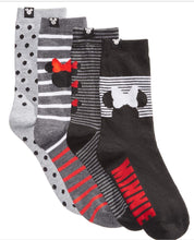 Disney Women's 4-Pk. Minnie Mouse Assorted Dotted Stripes Socks