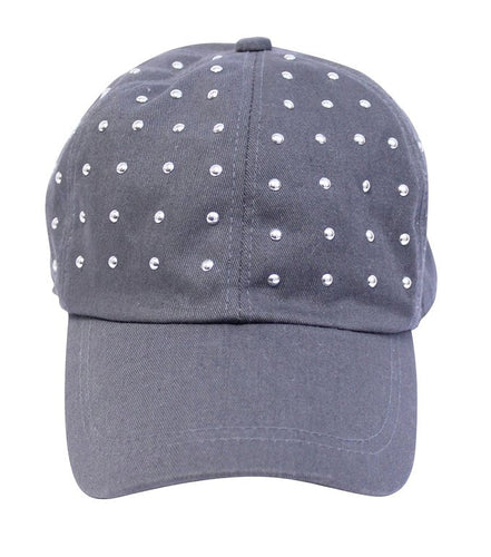 David & Young Women's Studded Baseball Cap One Size Grey