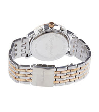English Laundry Men's Round Silver Face Silver/Rose Gold Chainlink Strap Watch