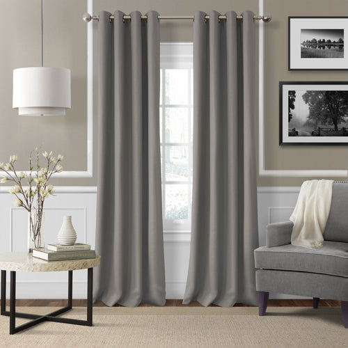 Elrene Home Fashions Essex Window Panel Gray-Single Panel Only