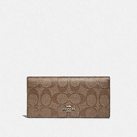 Coach Signature Canvas Bifold Wallet Khaki/Saddle 2