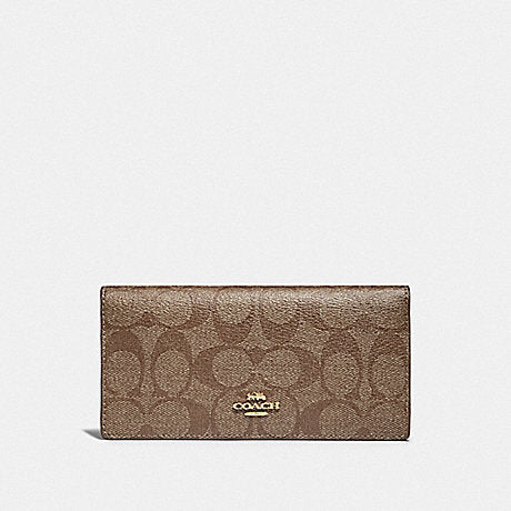 Coach Signature Canvas Bifold Wallet Khaki/Saddle 2