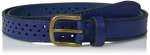 Fossil Dot Perforated Belt Sapphire Medium