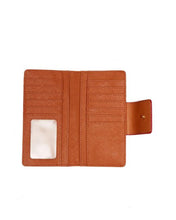 Fossil Sydney Leather Tab Clutch Wallet Claret