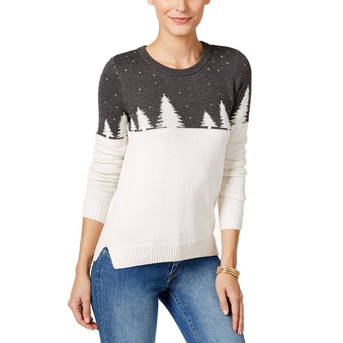 Celebrate Shop Womens Colorblocked Sweater Charcoal Heather