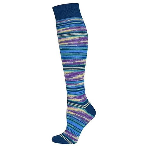 Hot Sox Women's Socks Random Feed Stripe Knee High 1pair Dark Blue