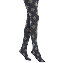 Hue Women's Control-Top Argyle Tights M/L Graphite Heather