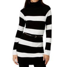 INC White Striped Chain Belted Womens Sweater Dress Size Large