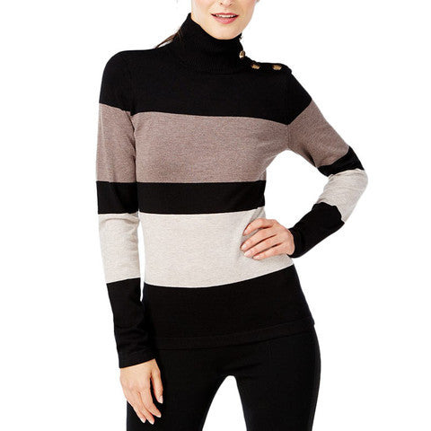 INC International Concepts Colorblocked Button-Shoulder Sweater Size XLarge