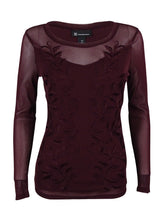 Inc International Concepts Embroidered Mesh-Overlay Top Size XL