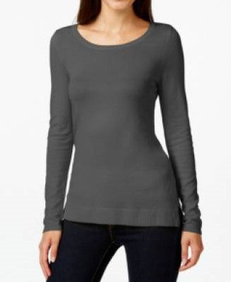 INC International Concepts Scoop-Neck Long-Sleeve Sweater Small