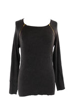 INC International Concepts Double-Zip Ribbed Sweater Black  L