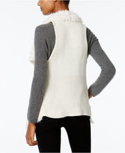 INC International Concepts Women's Black Faux Sherpa Traveller Vest
