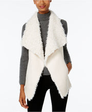 INC International Concepts Women's Black Faux Sherpa Traveller Vest