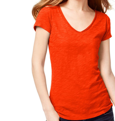 Inc International Concepts V-neck Tee Fresh Mango Size Large