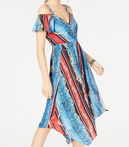 INC International Concepts Cold-Shoulder Surplice Dress 8 Petite