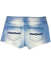 Indigo Rein Juniors Frayed White Wash Light Blue Denim Shorts