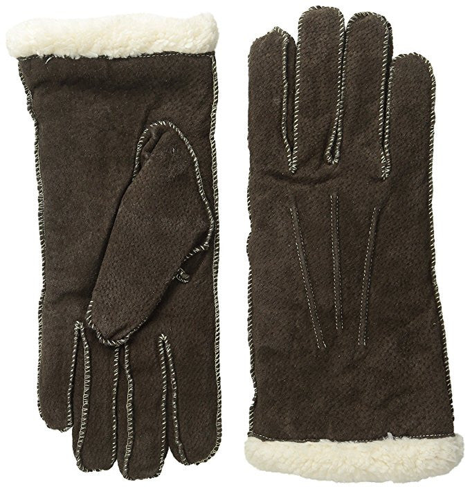 Isotoner Women's Sherpasoft Pigsplit Glove with Moccasin Stitch XL