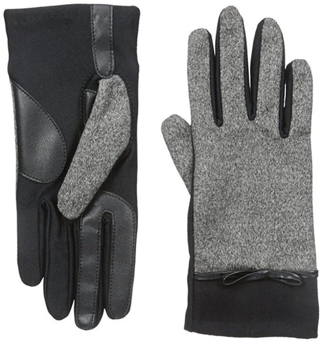 Isotoner Women's SmarTouch Melange Tweed Glove with Bow XL
