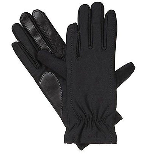 Isotoner Black Stretch Gathered Wrist Smartouch Lined Womens Gloves