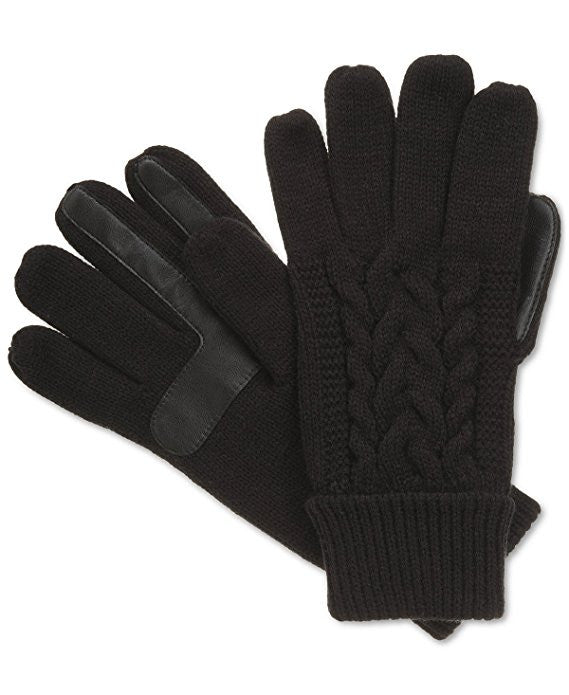 Isotoner Women's Cable Knit Thinsulate Smartouch Gloves Black One Size