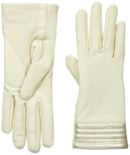 Isotoner Metallic Hem Stretch Spandex Gloves Size M/L