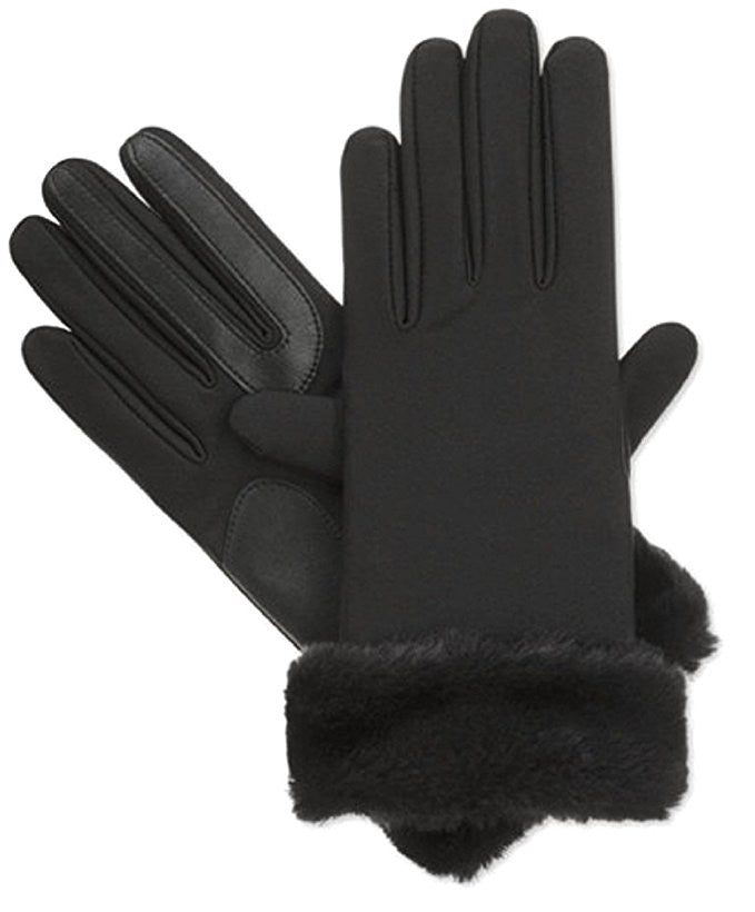 Isotoner Signature Fur Cuff Spandex SmarTouch Tech Gloves