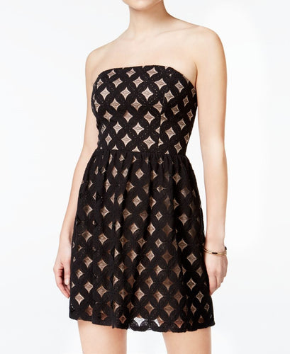 Jump Juniors Lattice-Lace Fit & Flare Dress Size X-Small