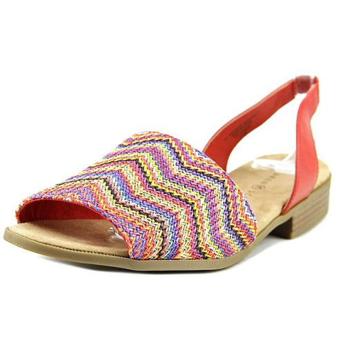 Karen Scott Jonnah Open Toe Canvas Slingback Sandal Poppy Multi Size 8M