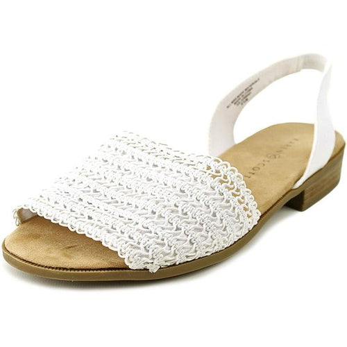 Karen Scott Jonnah Open Toe Canvas Slingback Sandal White