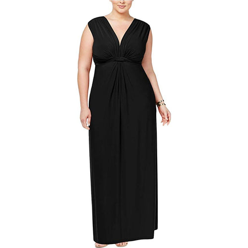 Love Squared Trendy Plus Size Sleeveless Knotted Maxi Dress 2X