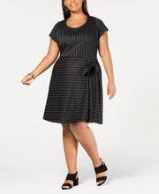 Love Squared Trendy Plus Striped Side Tie Dress 2X