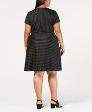 Love Squared Trendy Plus Striped Side Tie Dress 2X