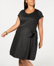 Love Squared Trendy Plus Striped Side Tie Dress 2X