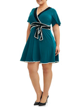 Love Squared Trendy Plus Size Piped Faux-Wrap Dress 3X