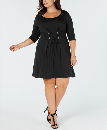 Love Squared Trendy Plus Size Corset-Front Dress 3X