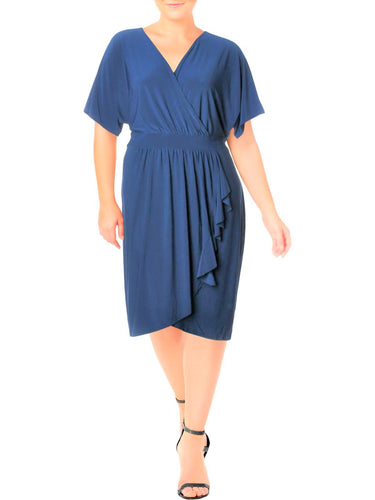 Love Squared Trendy Plus Size Faux-Wrap Kimono Sleeves Dress 2X