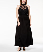 Love Squared Trendy Plus Size Lace Illusion Maxi Dress 1X