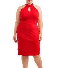 Love Squared Trendy Plus Size  Halter Open-Back Dress Red 1X