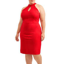 Love Squared Trendy Plus Size  Halter Open-Back Dress Red 1X