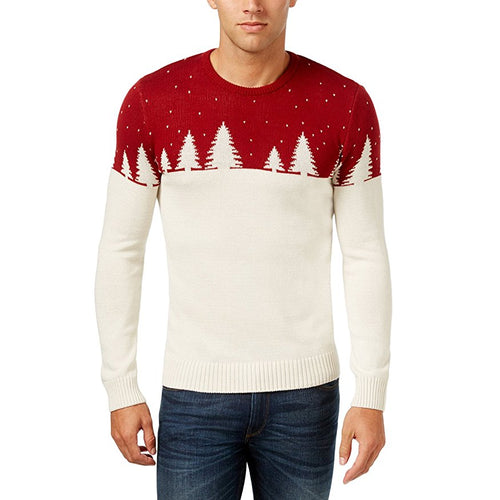 Celebrate Shop Mens Colorblocked Sweater Deep Ruby L