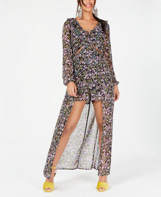 Material Girl Juniors' Printed Cutout Walk-Through Maxi XL
