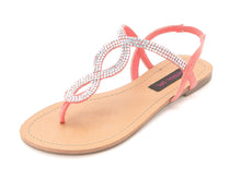 Material Girl Selena Rhinestone Flat Thong Sandals Size 6M
