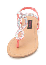 Material Girl Selena Rhinestone Flat Thong Sandals Size 6M