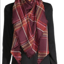 Mixit Plaid Scarf Wine